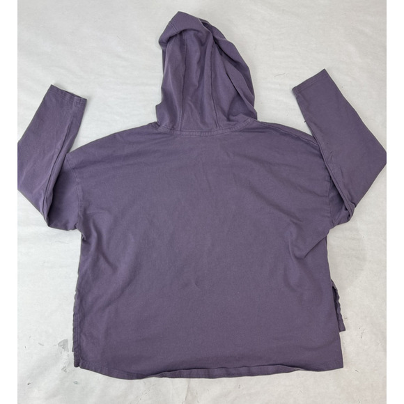 Adidas Cropped Loose Fit Hoodie Purple Athletic Lightweight Logo Girl Small 7/8 - Picture 6 of 7